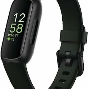 Fitbit Inspire 3 - Rastreador de salud y fitness con control del estrés, intensidad de entrenamiento, seguimiento del sueño, frecuencia cardíaca 24/7 y más, Midnight Zen/Negro (bandas S y L incluidas)  Deportes y Actividades al Aire Libre