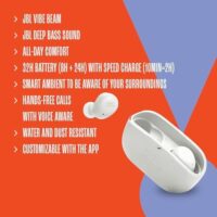 JBL Vibe Buds - Auriculares inalámbricos verdaderos, ambiente inteligente, voz Aware, hasta 32 horas totales de duración de la batería con carga rápida, resistente al agua y al polvo, sonido JBL Deep - Image 4