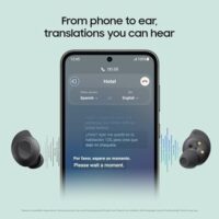 SAMSUNG Galaxy Buds FE True Auriculares Bluetooth inalámbricos, comodidad y seguridad en el oído, audio de interruptor automático, control táctil, asistente de voz integrado, grafito [versión de EE.  Electrónica - Image 3
