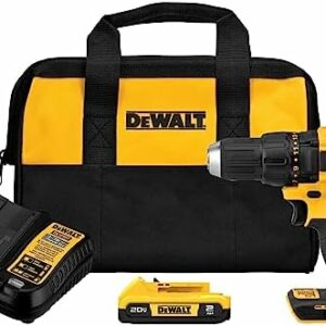 DEWALT Taladro inalámbrico de 20 V Max, 1/2 pulgada, 2 velocidades, XR 2.0 Ah batería y cargador incluido (DCD777D1)  Herramientas y Mejoras del Hogar