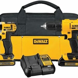 DEWALT Kit de combo de perforación inalámbrico de 20V MAX, 2-Herramienta (DCK240C2)  Herramientas y Mejoras del Hogar