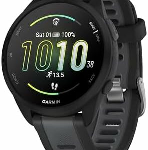 Garmin Forerunner 165 Music, reloj inteligente para correr, pantalla AMOLED colorida, métricas de entrenamiento e información de recuperación, música en tu muñeca, color negro  Electrónica