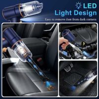 KMM Aspiradora de mano para automóvil, aspiradora de 9000 Pa y plumero de aire, aspiradora de mano de alta potencia de 120 W en seco y húmedo con luz LED y múltiples boquillas para automóvil, hogar,  Automotriz - Image 14