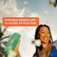JBL Flip 6- Altavoz Bluetooth portátil, sonido potente, graves profundos, resistente al agua IPX7, 12 hs de reproducción, PartyBoost p/emparejar múltiples altavoces; p/hogar, exteriores, viajes (gris)  Electrónica - Image 5