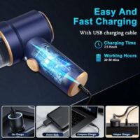 KMM Aspiradora de mano para automóvil, aspiradora de 9000 Pa y plumero de aire, aspiradora de mano de alta potencia de 120 W en seco y húmedo con luz LED y múltiples boquillas para automóvil, hogar,  Automotriz - Image 4